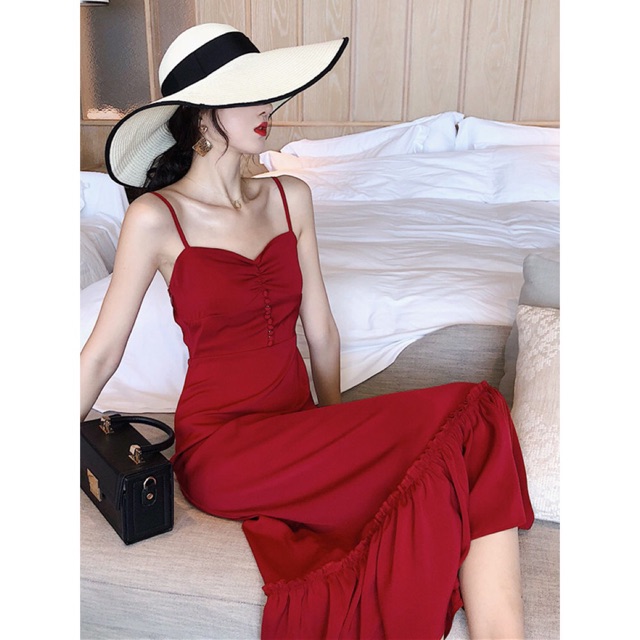 [Có sẵn size M] Đầm 2 dây hở lưng siêu sexy sang chảnh hàng loại 1