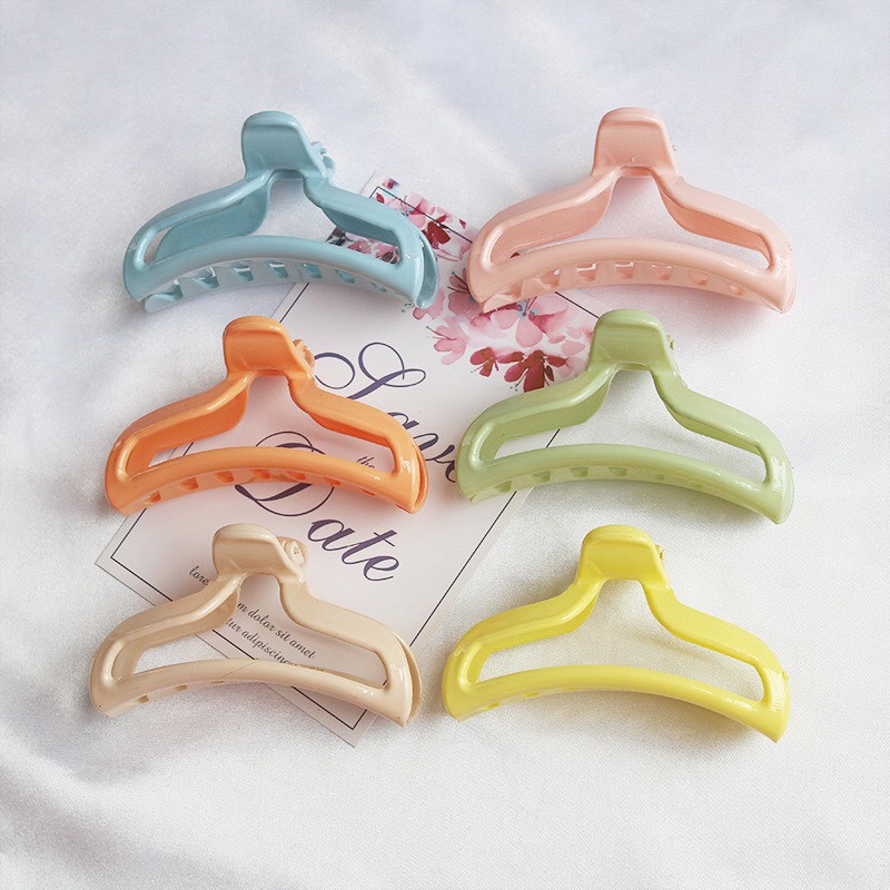 Kẹp tóc cỡ lớn màu Pastel phong cách Hàn Quốc