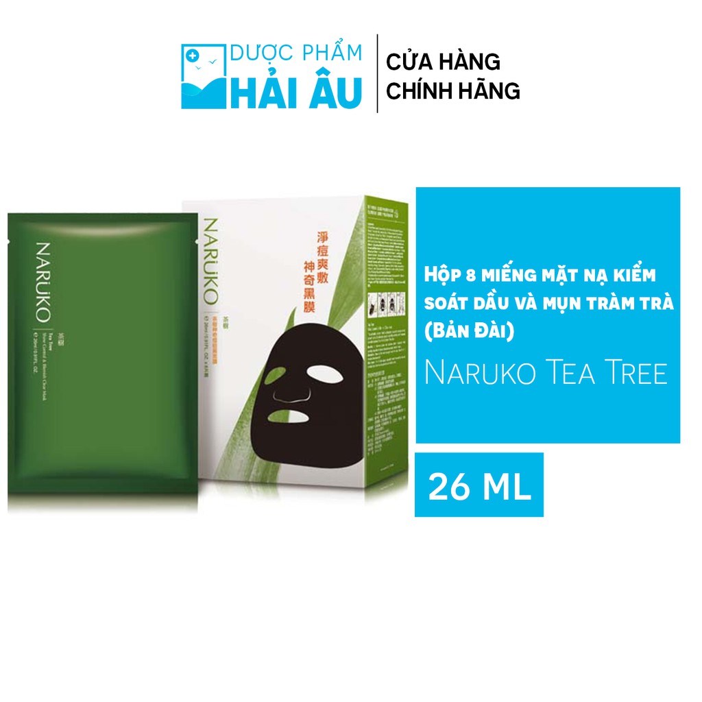 [Mã COS1904 giảm 8% đơn 300K] Hộp 8 miếng mặt nạ kiểm soát dầu và mụn tràm trà Naruko Tea Tree 26ml/m (Bản Đài) | WebRaoVat - webraovat.net.vn