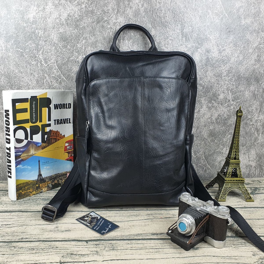 Ba lô nam da bò thật; Balo da bò nam nữ BP402  - 100% da bò thật, BH 3 năm