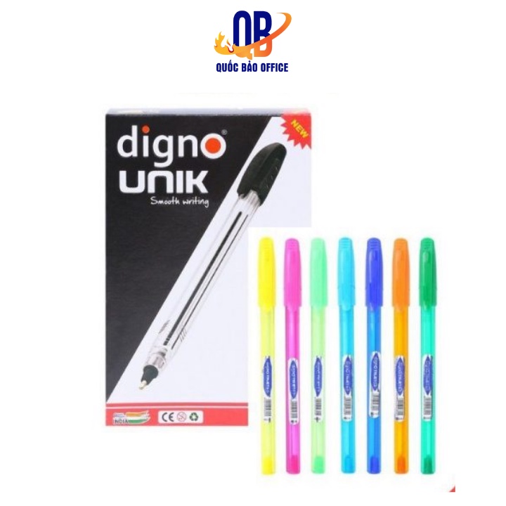 Bút bi nhiều màu Digno Unik - Mực xanh - màu ngẫu nhiên - 1 chiếc
