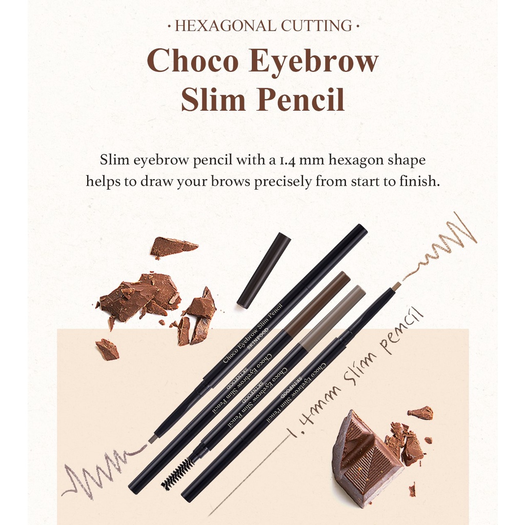 [SKINFOOD] sô cô la lông mảnh khảnh bút chì 0.1g / không vón cục / Choco Eyebrow Slim Pencil