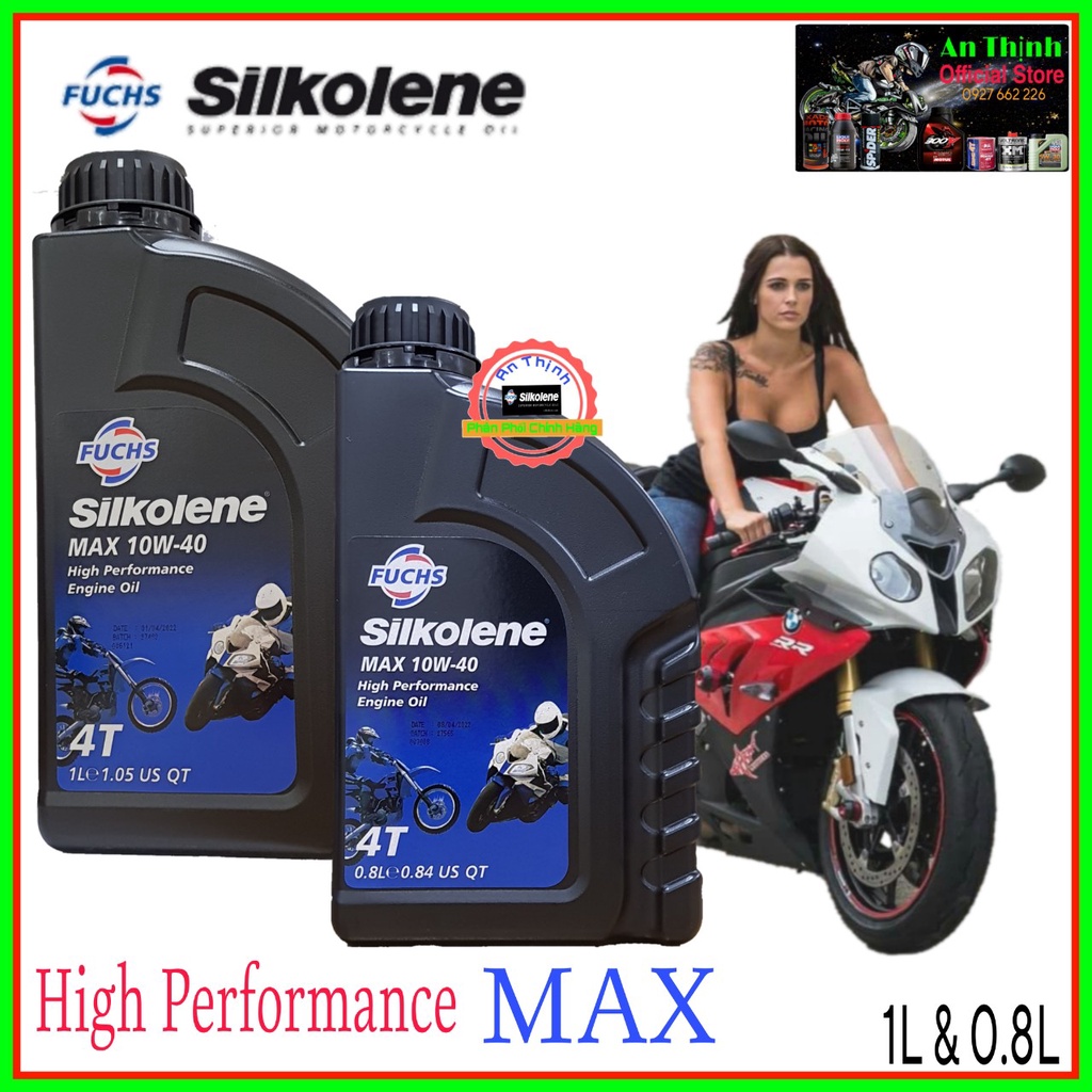 Dầu Nhớt Xe Số Và Côn Tay Cao Cấp Fuchs Silkolene Max 10W40 1L ;0.8L Và Tay Ga-Nhập Khẩu Từ Nhà Máy FUCHS INDONESIA.