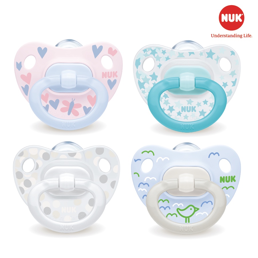 Bộ 2 ti giả NUK Happydays Silicone 0-6m, 6-18m