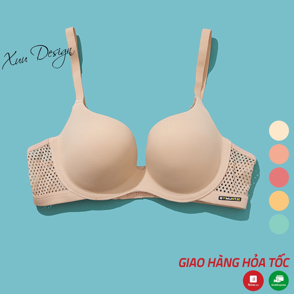 Áo lót nữ nâng ngực không gọng đệm vừa XUU, chất liệu đúc su phối dây lưới mềm mại thoáng khí- AVV29