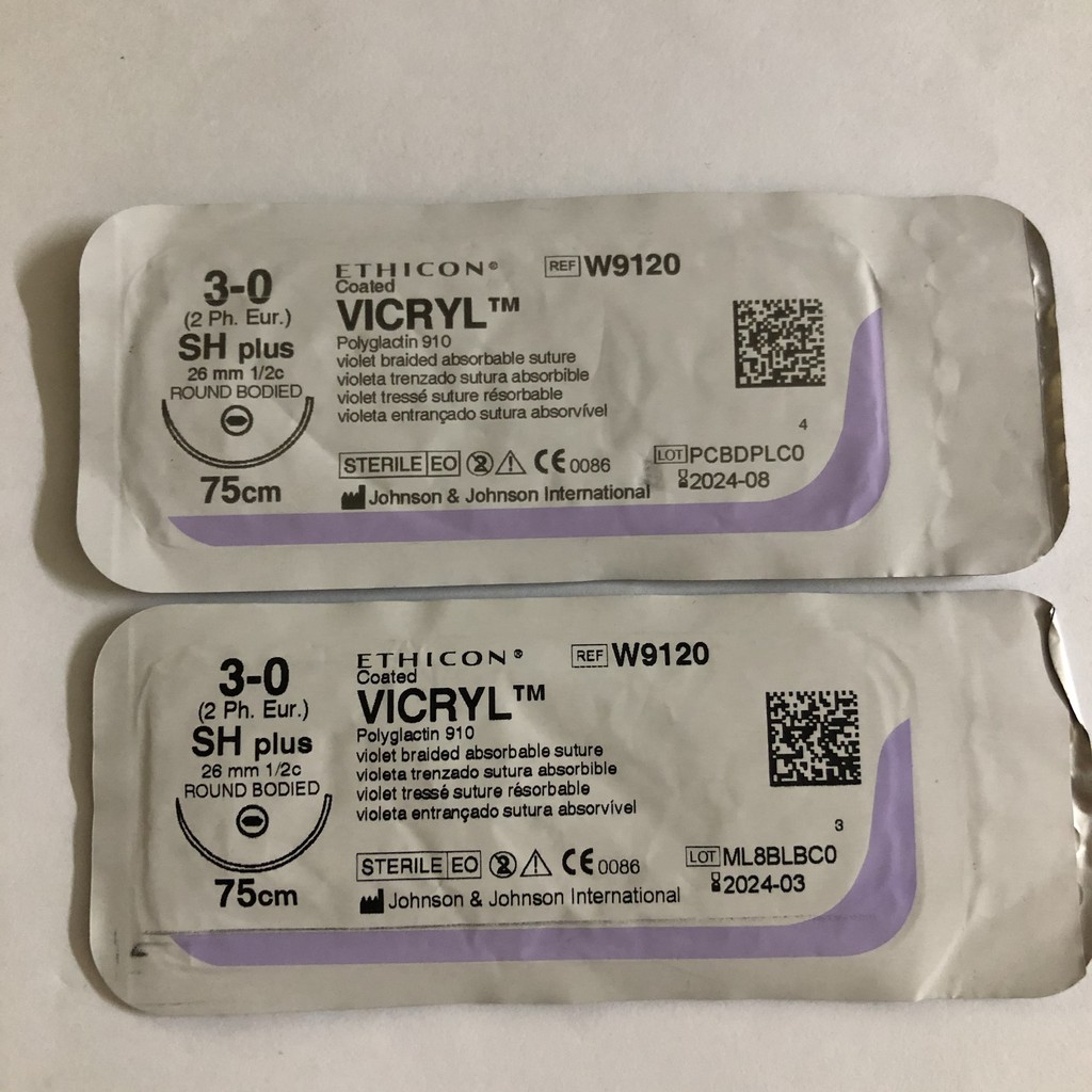 Chỉ phẫu thuật tự tiêu Vicryl (Polyglactin) 3/0