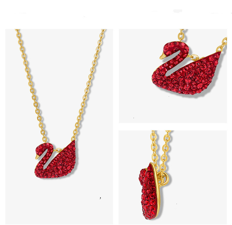 FLASH SALE 100% Swarovski Dây Chuyền Nữ ICONIC SWAN Cổ điển Red Swan Little FASHION Necklace trang sức đeo Trang sức