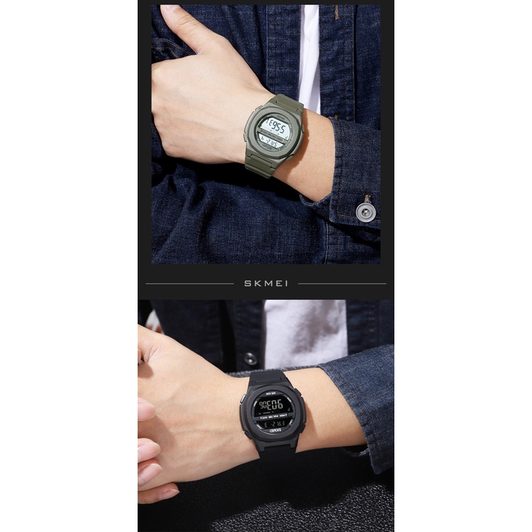 Đồng Hồ Điện Tử Hiển Thị Thời Gian Kép SKMEI 50M Chống Nước Có Đèn LED Cho Nam