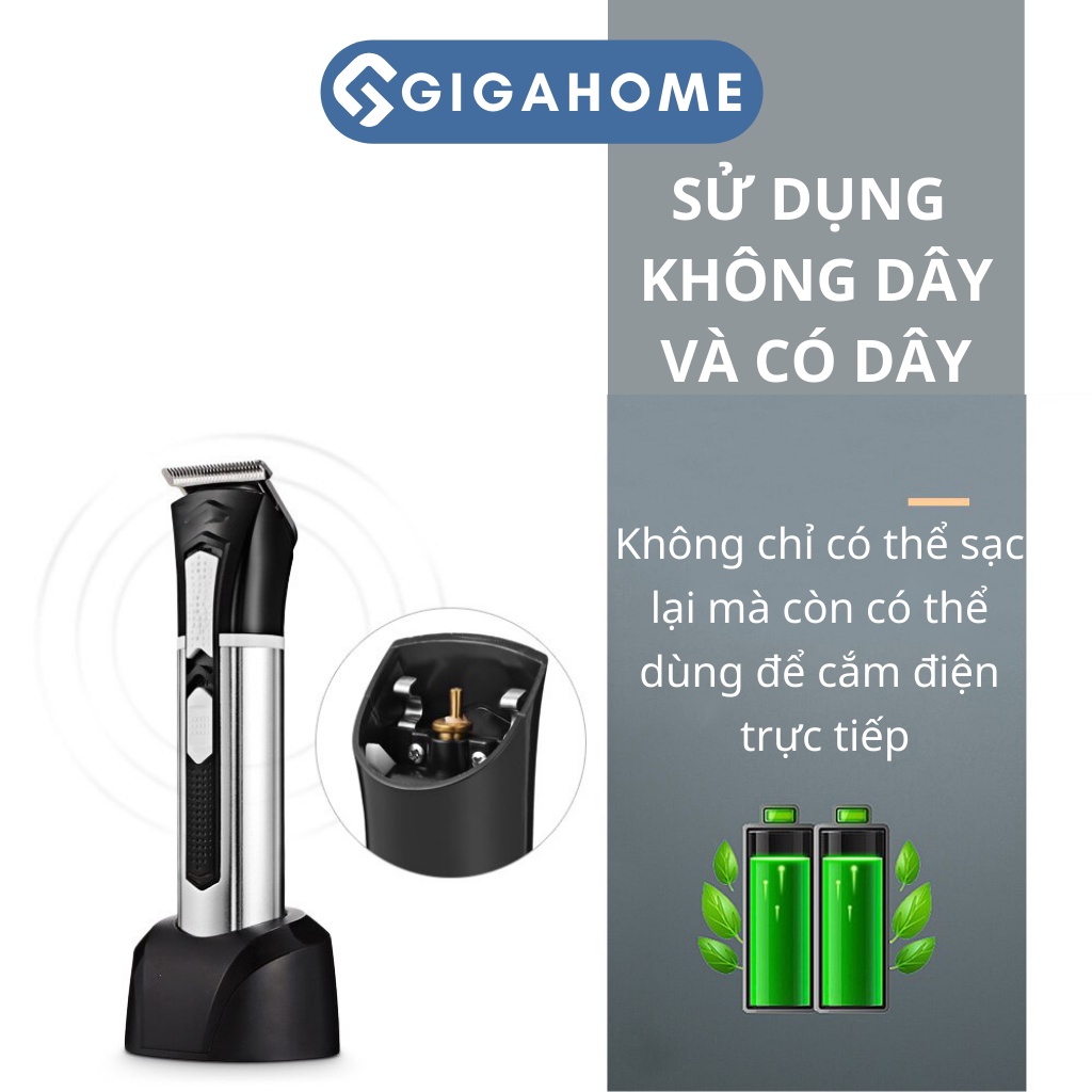 Bộ Tông Đơ Cắt Tóc Không Dây GIGAHOME KM-3007 Đa Năng 3 Lưỡi Dao Tạo Nhiều Kiểu Tóc 2493