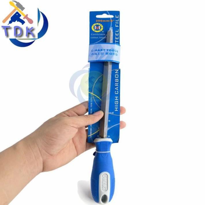 Dũa tam giác 200mm C-Mart E0014-SJ-08 cán nhựa xanh