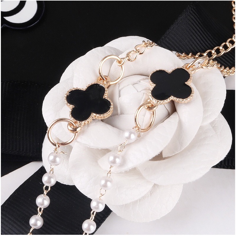 Dây Đeo Mắt Kính Đính Hạt Ngọc Trai Kèm Hai Móc Treo Mặt Nạ Giá Đỡ