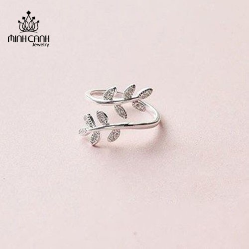 Nhẫn Bạc Nữ Hình Chiếc Lá Dạng Hở Freesize - Minh Canh Jewelry