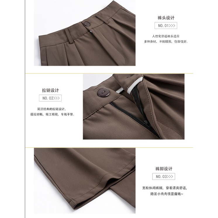 Quần dài lưng cao 3 màu phong cách Hàn Quốc retro thời thượng cho nữ Xiaozhainv | BigBuy360 - bigbuy360.vn