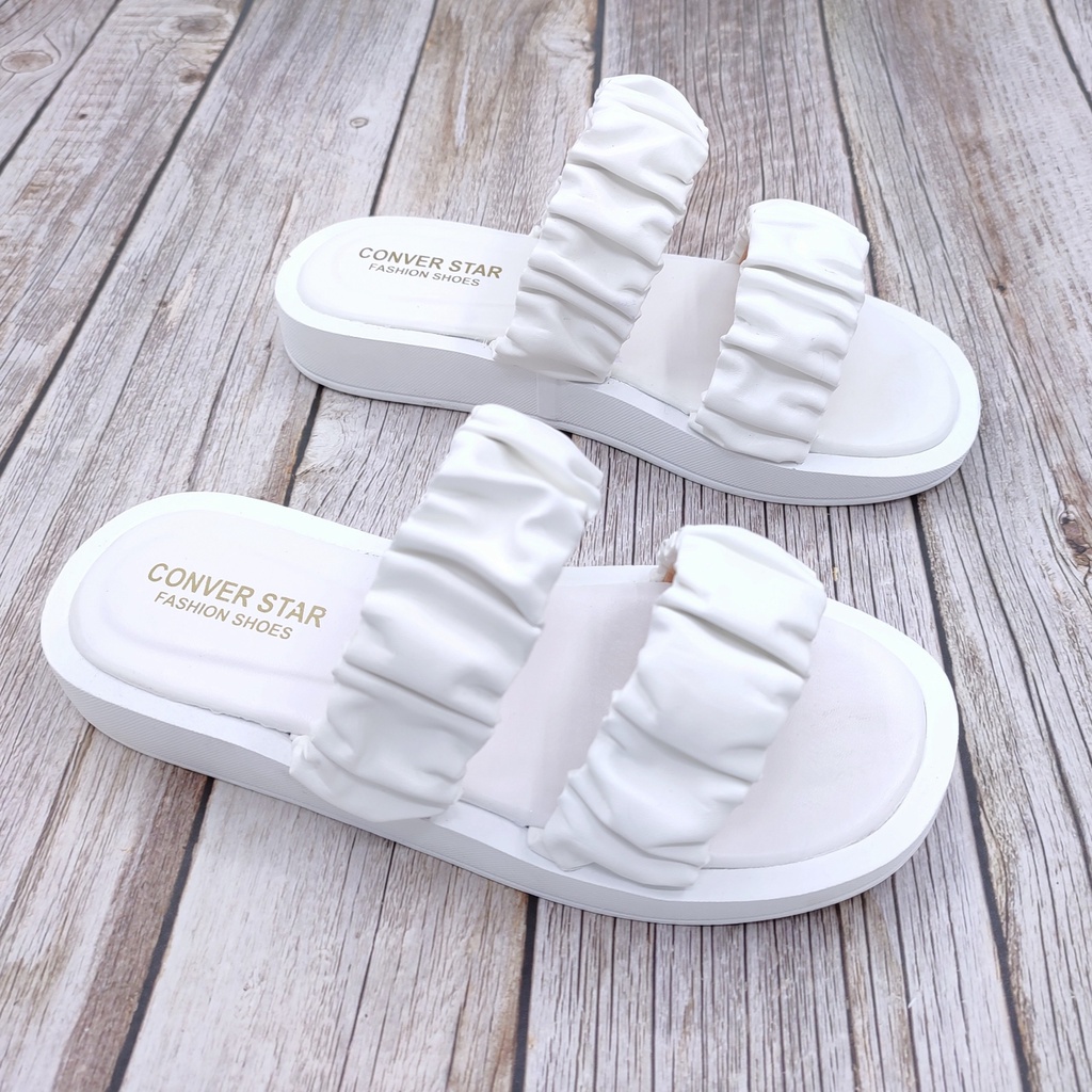 Dép bánh mì nữ thời trang Maia - 2 quai ngang nhúng trơn đi chơi siêu đẹp - đế EVA cao 3cm bền bỉ dễ lau chùi MA6251