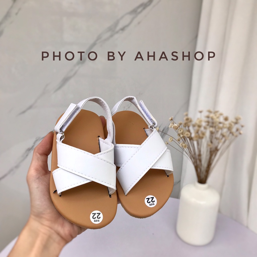 Sẵn tăng size Dép sandal quai chéo đế kếp style Hàn Quốc cho bé trai, bé gái K001