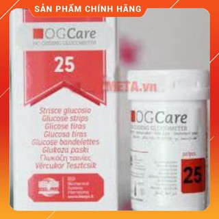 test thử đường huyết cho máy đo đường huyết Ogcare (hộp 25 que)