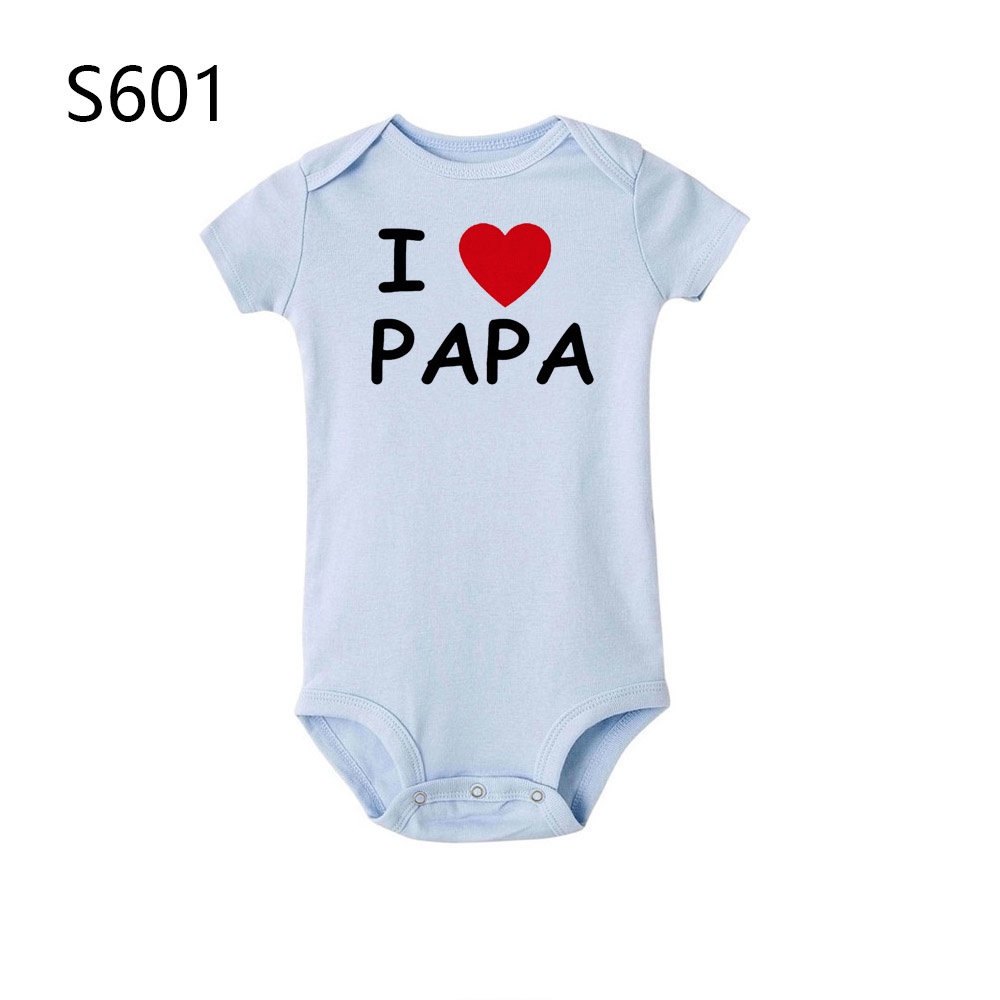 Tôi Yêu Mẹ Và Tôi Yêu Papa Baby Body Twins Mềm Mại Cho Trẻ Sơ Sinh Mặc Quần Áo Trắng Mặc Mùa Hè