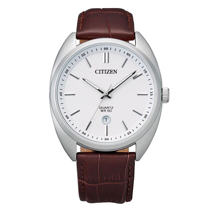 Đồng Hồ Citizen Nam Dây Da Pin-Quartz BI5090-09A - Mặt Trắng (42mm)