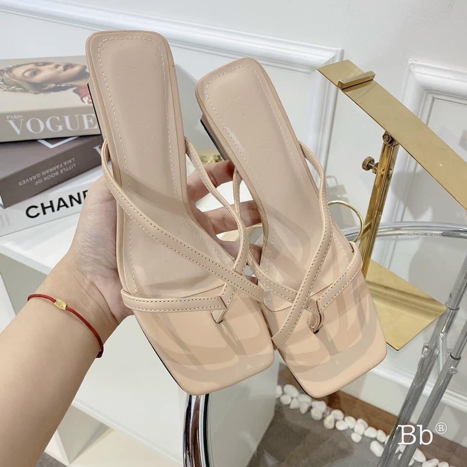 DÉP GUỐC CAO GÓT QUAI MẢNH XỎ NGÓN ĐẾ VUÔNG 3P - CG-0508