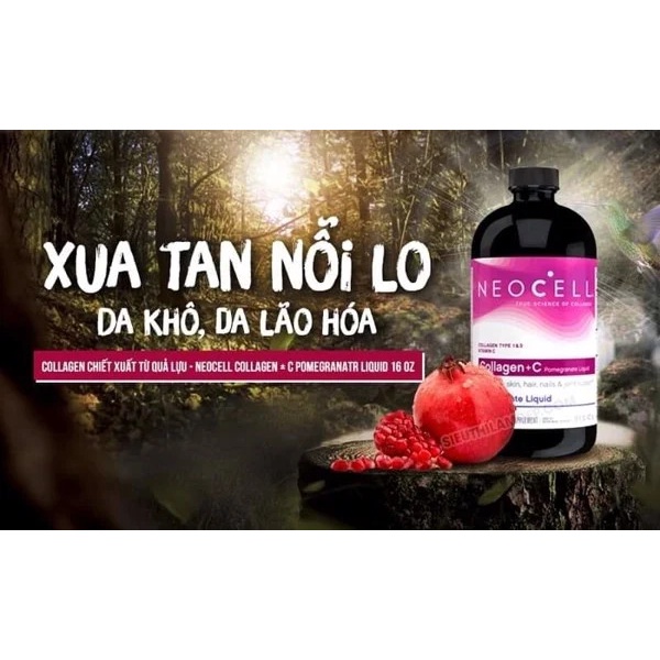 Collagen Lựu Nước Neocell Pomegranate Liquid + Vitamin C 473ml Mỹ [SeeMe beauty] VB-00902