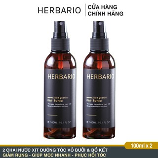 Combo 2 chai nước xịt chăm sóc tóc tinh dầu vỏ bưởi và bồ kết Herbario 100ml