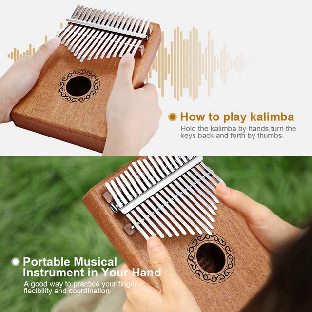 Đàn Kalimba 17 Phím KA19 Gỗ Nguyên Tấm Âm Thanh Không Tịt Nốt