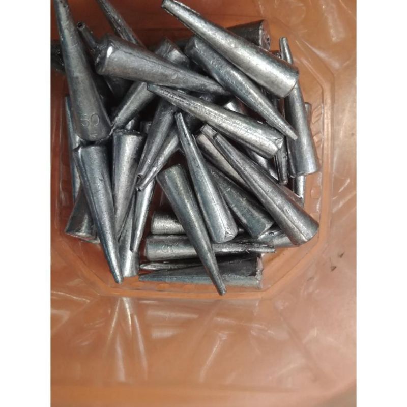 Chì nhọn xuyên tâm câu cá , chì nón size từ 1g-50g