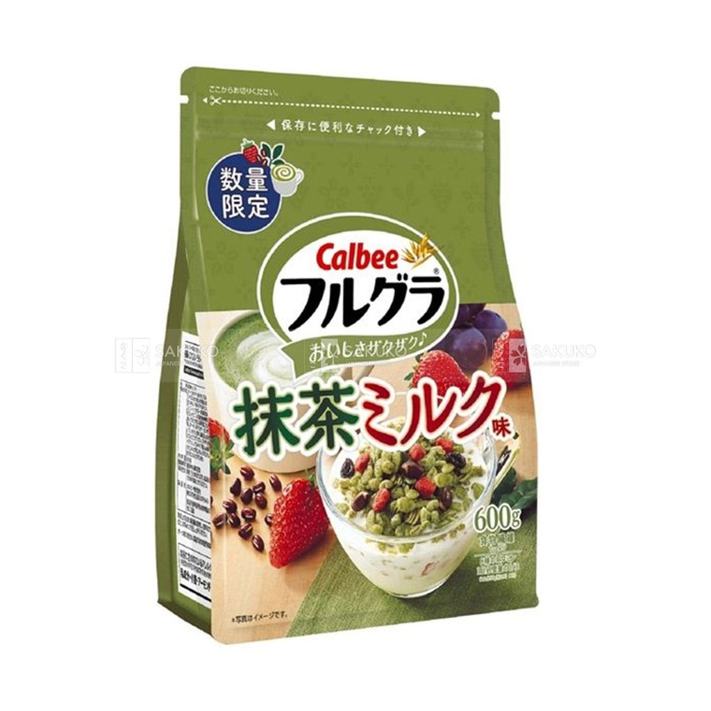 CALBEE- Ngũ cốc dinh dưỡng hoa quả matcha sữa 600g