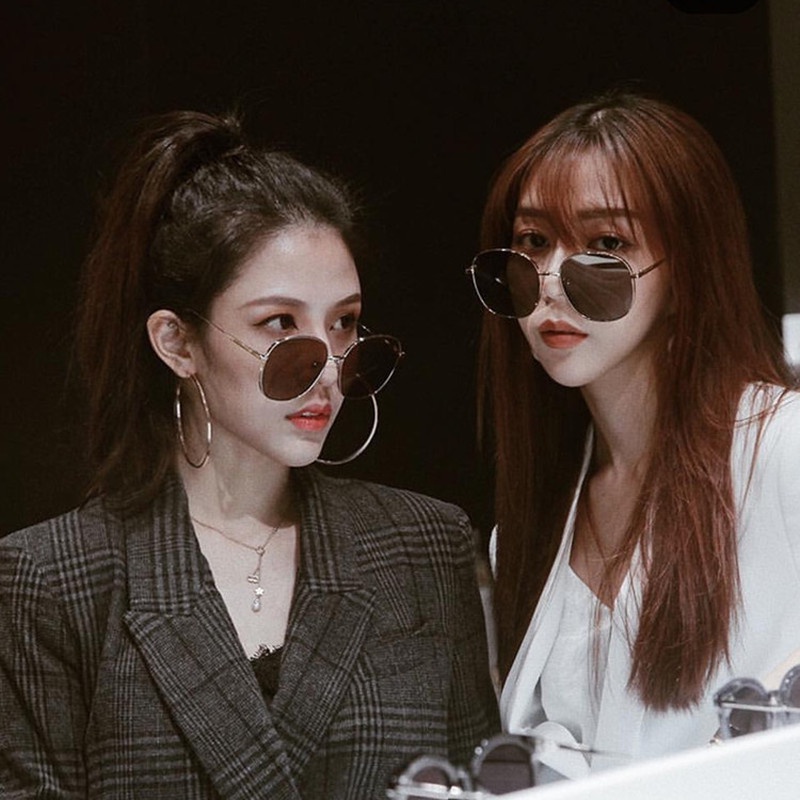 (KIQI-FASHION) COD Kính Chống Nắng Uv400 Gọng Kim Loại Tròn Oversize Chất Lượng Cao Thời Trang Phong Cách Hàn Quốc Cho Nữ