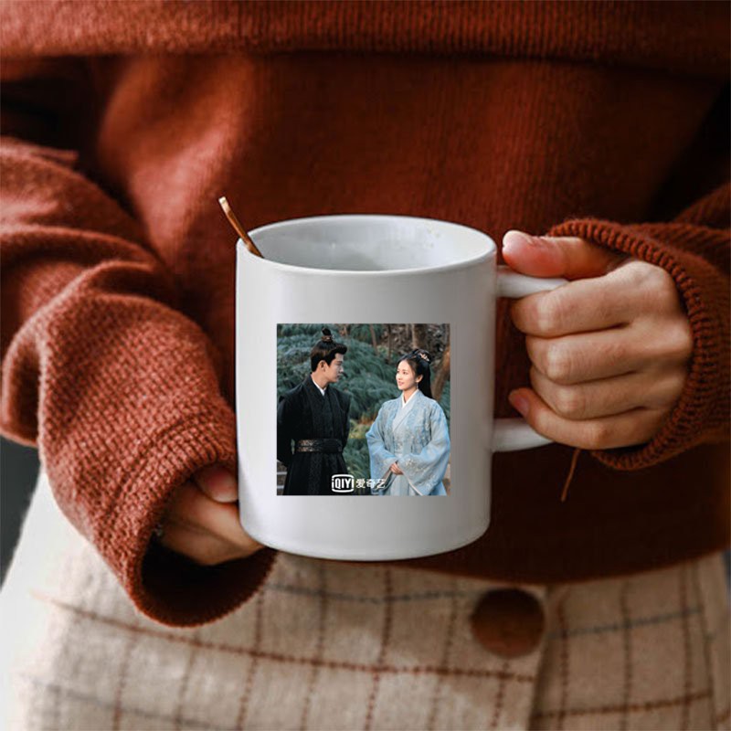 Cốc sứ trắng in hình CHÂU SINH NHƯ CỐ Nhậm Gia Luân Bạch Lộc phim cổ trang hoa ngữ