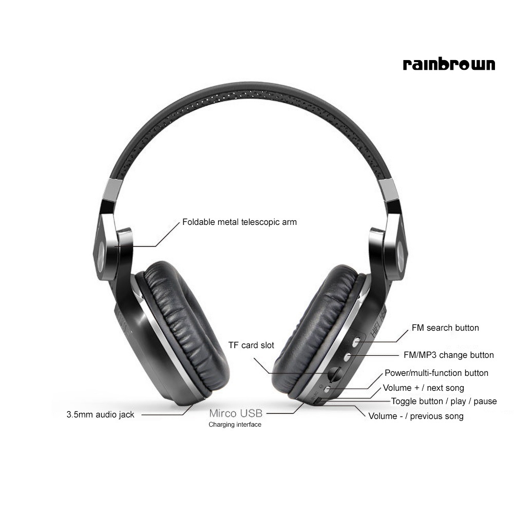 Tai Nghe Bluetooth 5.0 Không Dây Có Thể Gấp Gọn / Rej / Bluedio T2 +