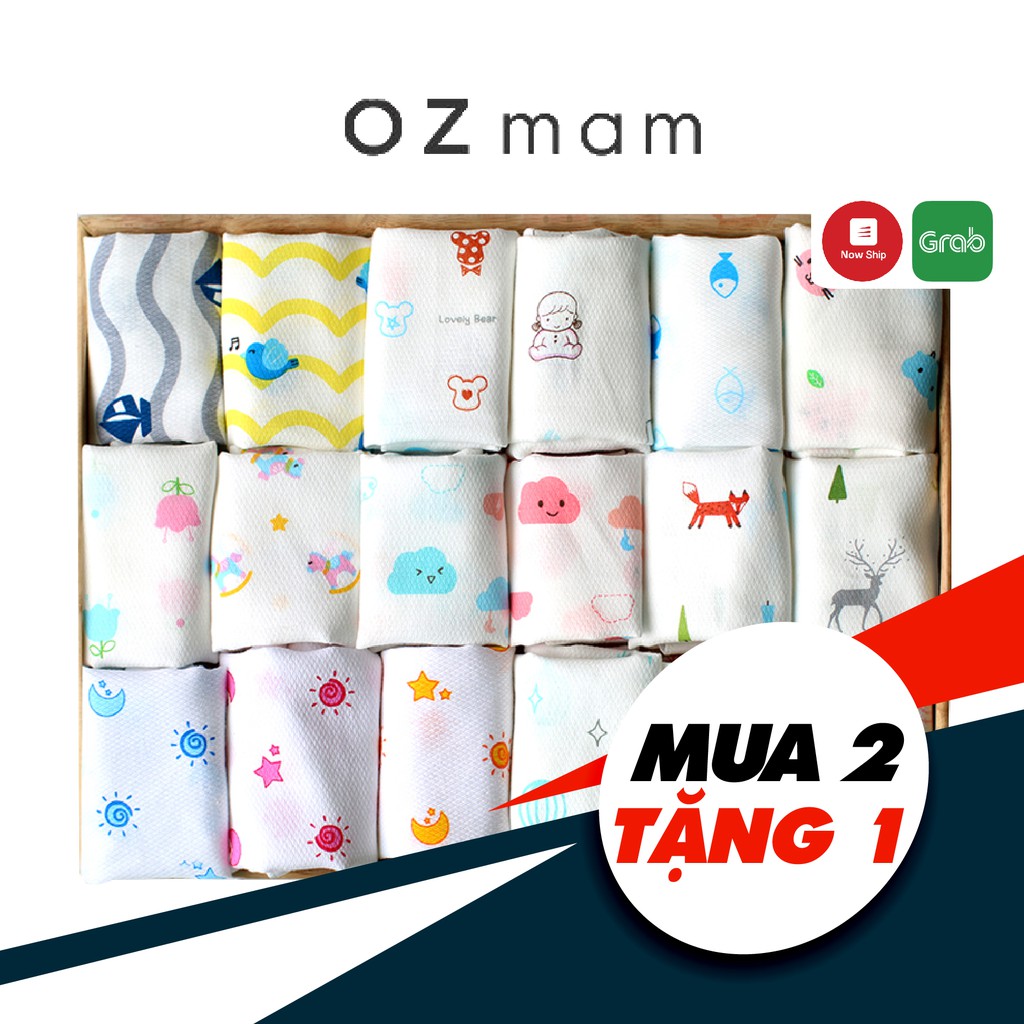 [Mua 2 tặng 1]Khăn sữa cho bé OZMAM 100% cotton tinh khiết an toàn cho bé (chính hãng Hàn Quốc)