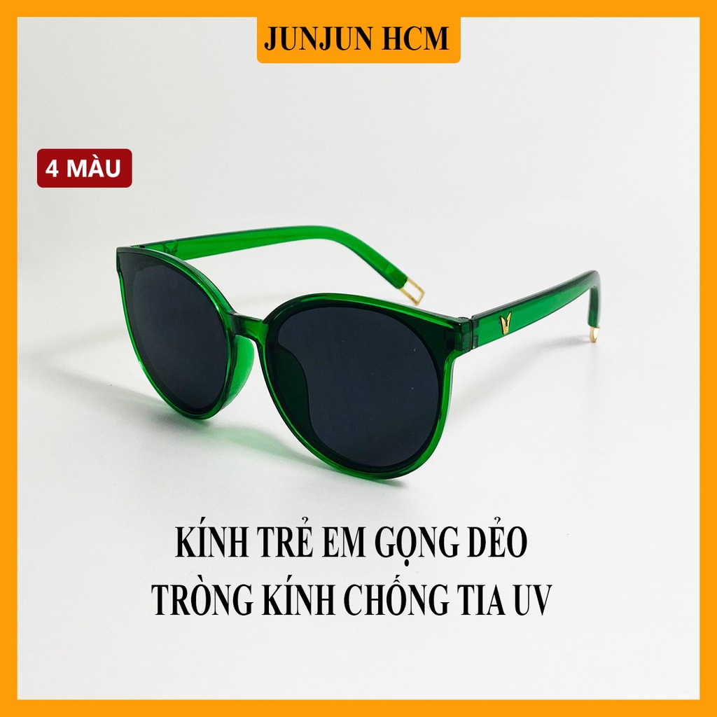 Kính mát trẻ em thời trang cao cấp JJBE339 gọng nhựa form ôm mặt, tròng chống tia UV dành cho bé từ 4 đến 9 tuổi