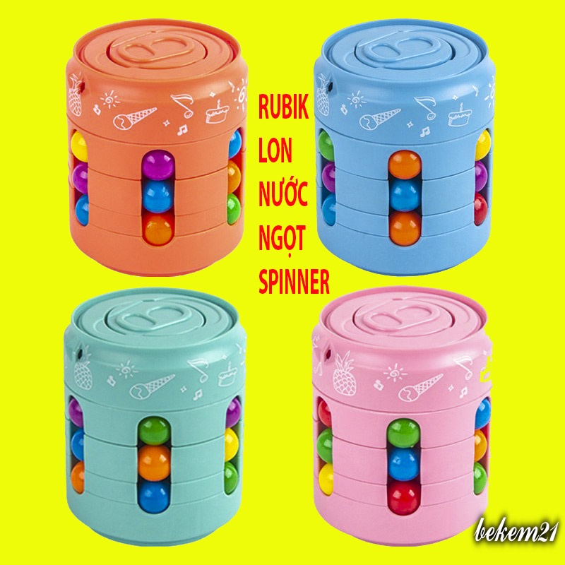 (SIÊU BIẾN THỂ) Rubik Spinner Biến Thể HÌNH LON NƯỚC NGỌT có thể quay tròn kèm dây đeo có thể mang theo NEW 2021