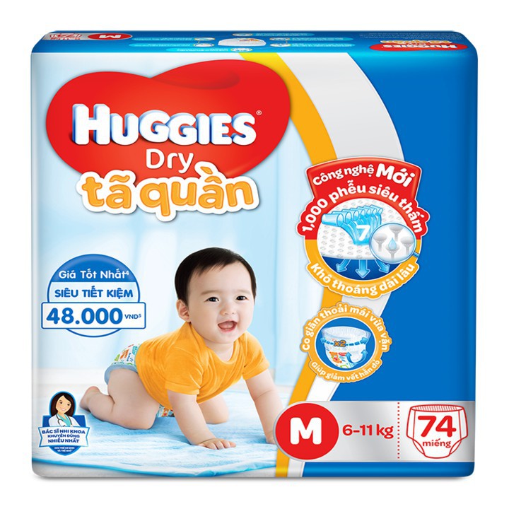 Tã quần Huggies Pant Super Jumbo (M74/L68/XL62/XXL56)