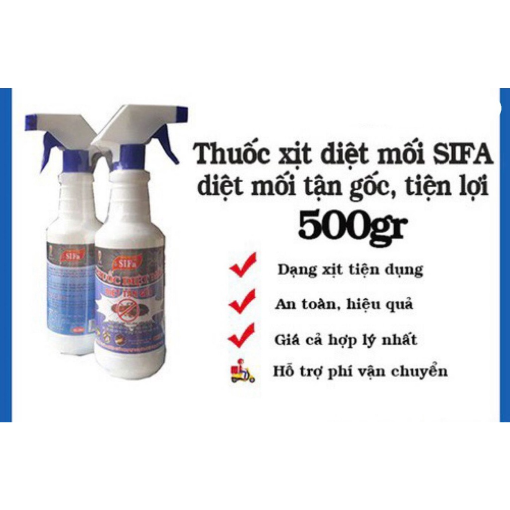 Thuốc diệt mối tận gốc Sifa 500ml cao cấp chính hãng dạng chai xịt cầm tay, dầu diệt côn trùng