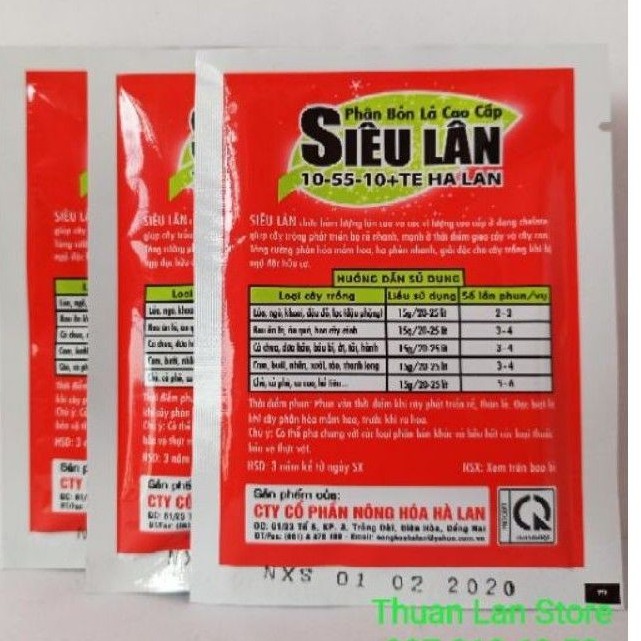 Phân Bón Lá Cao Cấp Siêu Lân Hà Lan 10-55-10+TE - 15g