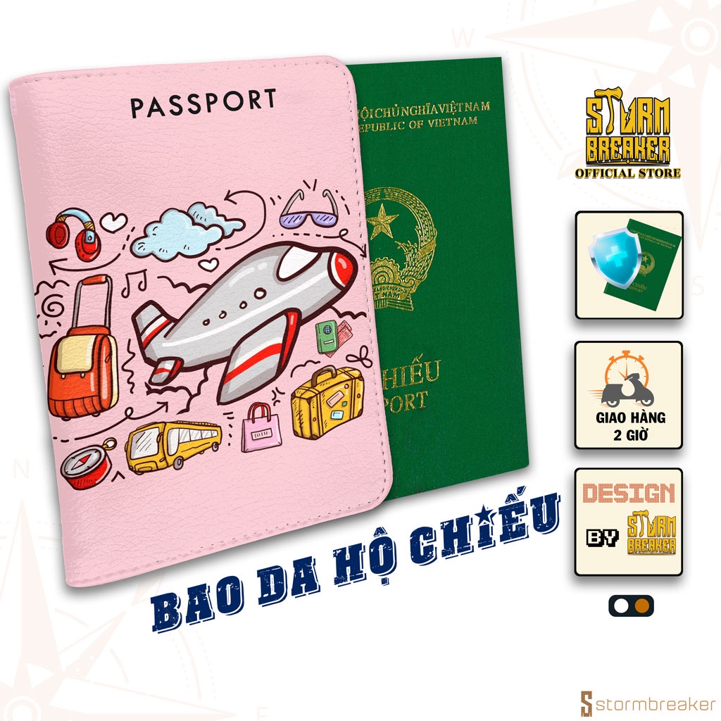 ☸Bao Da Hộ Chiếu / Passport Du Lịch Nam - Nữ ( in tên cá nhân ) Travelust PPT141 STORMBREAKER