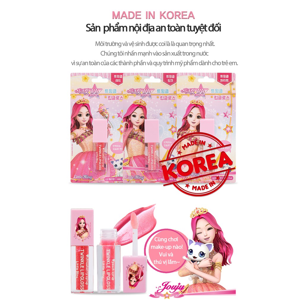 Son bóng cho bé Little Bling Secret Jouju "Guardians of Star" Twinkle Lip Gloss- Son an toàn thành phần thiên nhiên | BigBuy360 - bigbuy360.vn