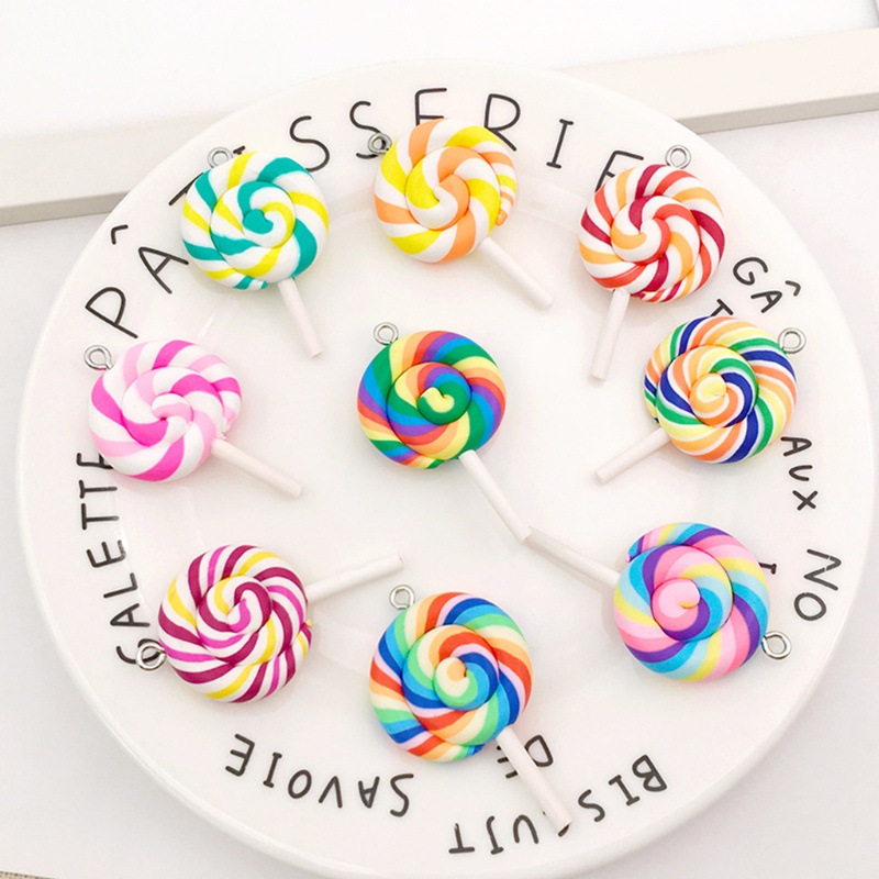 Set 32 Mặt Dây Chuyền Hình Kẹo Mút / Gấu Bằng Resin Siêu Bền Trang Trí Nhà Cửa DIY