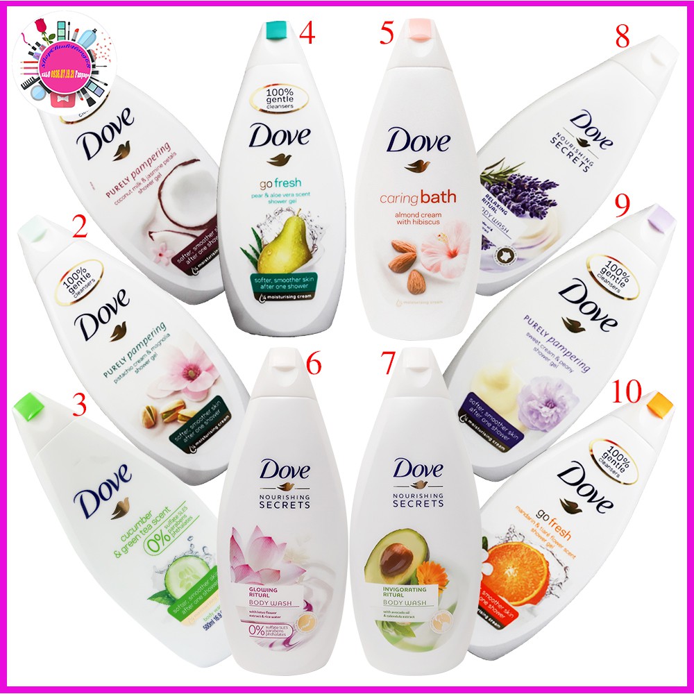Sữa tắm DOVE Dưỡng Ẩm Mềm Mịn Da CHÂU ÂU 500ML