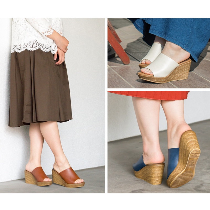 Dép đế xuồng nữ cao gót 8cm KOSU 92970 quai ngang siêu nhẹ chống thấm nước made in Japan