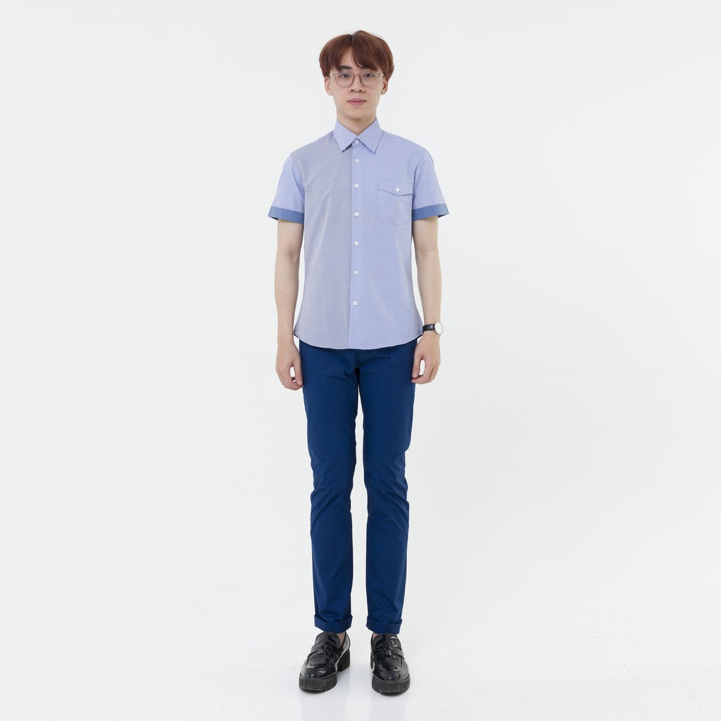 Áo sơ mi nam tay ngắn The Shirts Studio Hàn Quốc 45F6117BL