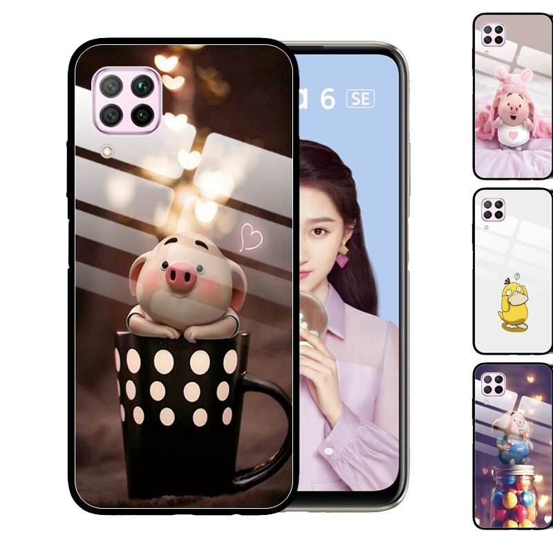 Ốp Lưng Kính Cường Lực Chống Trầy Xước In Hình Heo Con Xinh Xắn Cho Huawei Nova 7i 5 5i 4 4e Huawei Nova 5t 3i 3 Nova6 Se