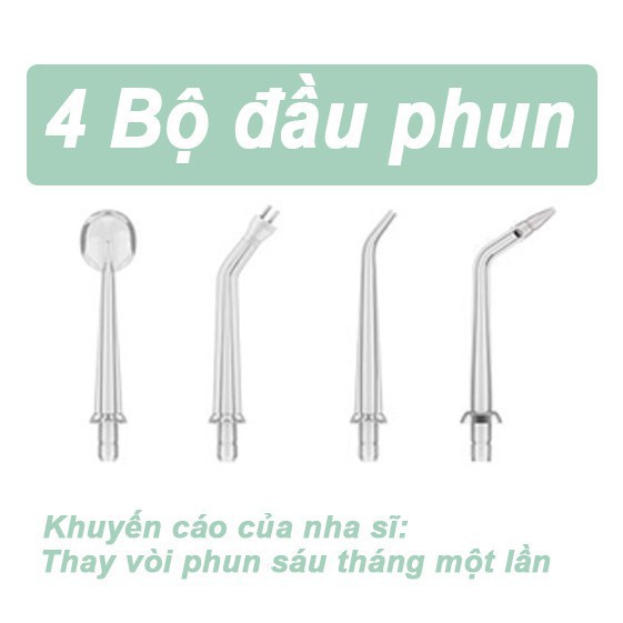 Máy tăm nước Oral Irrigator Lissa- máy tăm nước cầm tay lực phun mạnh, không làm thưa kẽ răng, chảy má.u chân răng