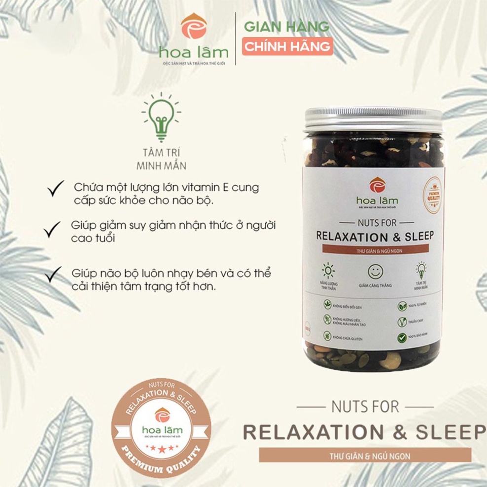Hạt dinh dưỡng Hoa Lâm Nuts for Relaxation &amp; Sleep gips thư giãn và ngủ ngon 500g