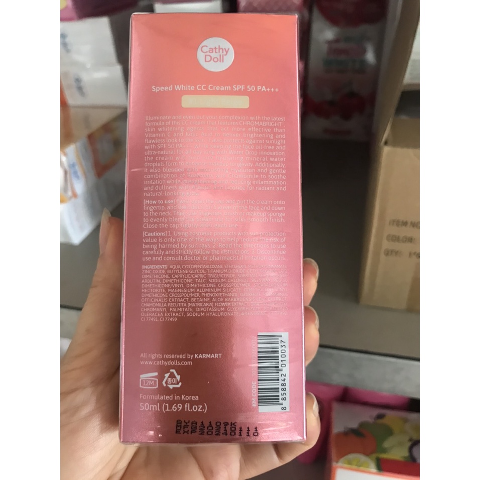 Kem Nền Cathy Doll Speed White CC Cream SPF 50 PA+++ Thái Lan | BigBuy360 - bigbuy360.vn