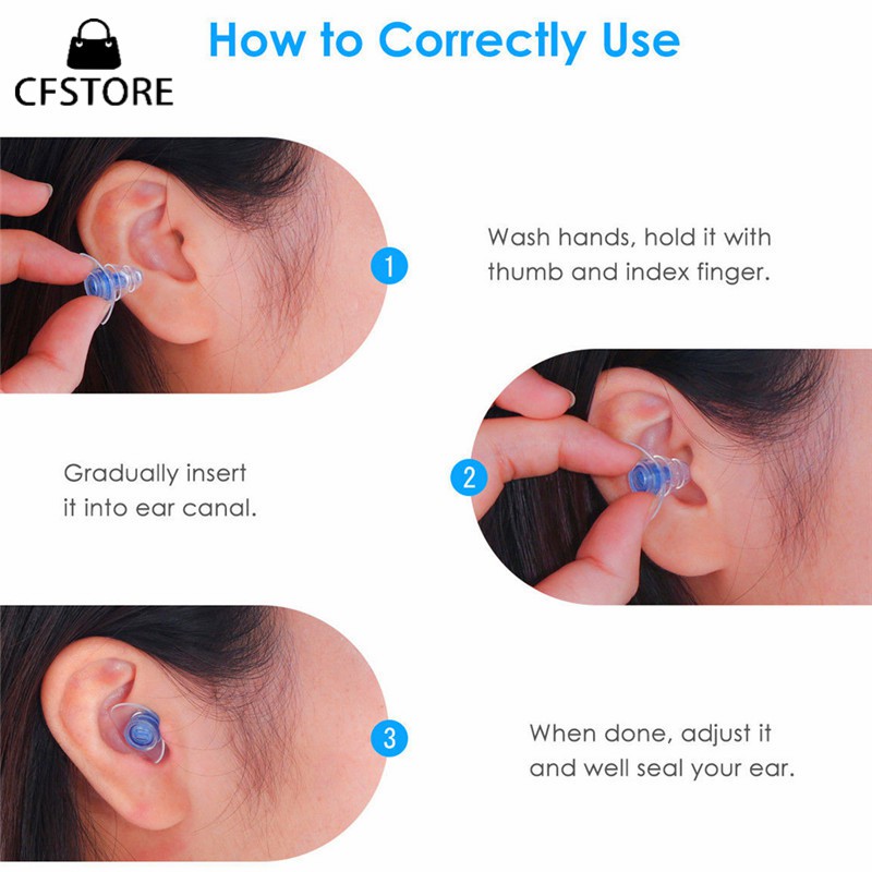 Cặp nút bịt tai cách âm bằng gel silica giúp ngủ ngon tiện dụng