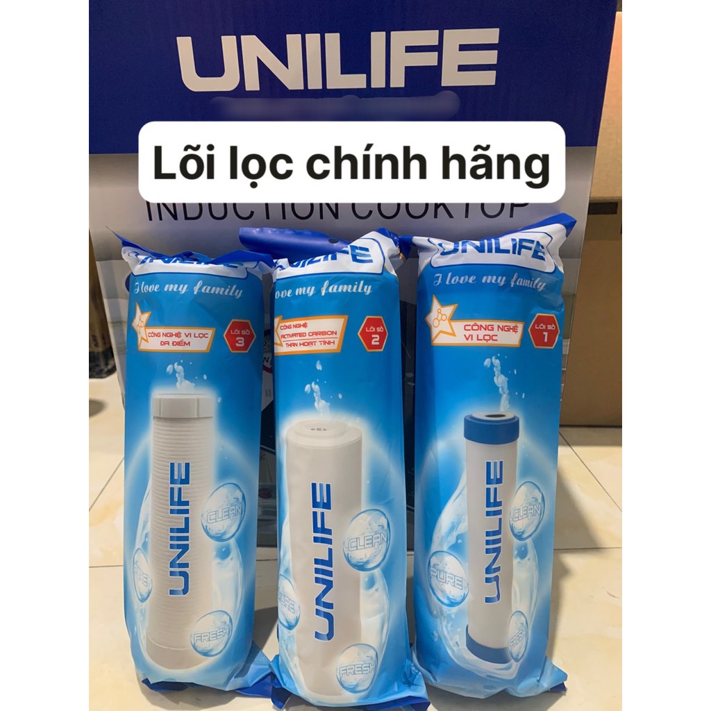 Lõi lọc nước RO Unilife bộ 3 quả lọc số 1, 2, 3 hàng chính hãng.