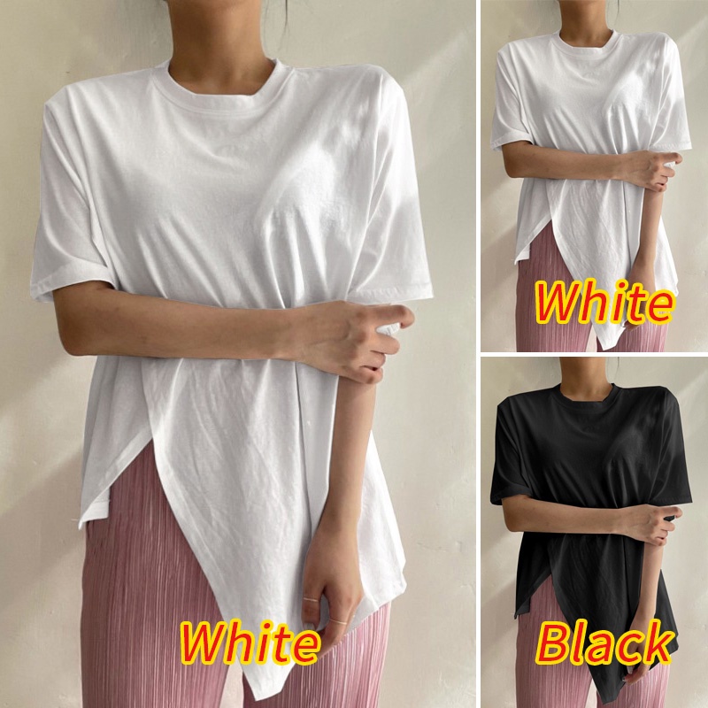 Áo thun ZANZEA tay ngắn xẻ tà thời trang dành cho nữ